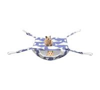 Cama para hámster - Columpio suave y ajustable de 20 Cm, Hamaca de lino impresa terciopelo ártico, ganchos metálicos con diseño antideslizante | Cama para mascotas de enriquecimiento interior