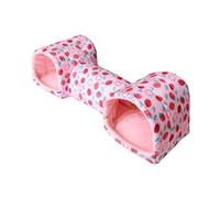 Cama para hámster de animales pequeños con túnel, juguete suave para conejos, roedores escondidos, juguete para jaula pequeña cueva para mascotas