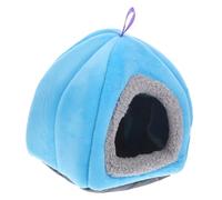 Cama para mascotas, 3 piezas, nido pequeño para mascotas, conejillo de indias, loro cama para dormir, cama de conejo, casa de hámster, chinchilla, cama cálida para pájaros N (azul)