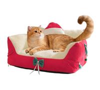 Cama para mascotas: 50 x 35 x 25 cm, lavable, antideslizante, cálida, caseta de invierno de felpa, diseño suave de casa para mascotas con cómoda capa de cojín, cama mediana para apartamento y hogar