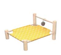 Cama para Mascotas Cama de campamento for mascotas, cama de madera, hamaca Universal for gatos for las cuatro estaciones, cama pequeña extraíble y lavable for mascotas, nido for mascotas Cama para Per