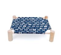 Cama para Mascotas Cama de campamento for mascotas, hamaca tipo nido for gatos de verano, cama de madera maciza extraíble y lavable for las cuatro estaciones, cama de campamento for perros pequeños Ca