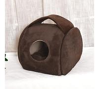 Cama para Mascotas con Forma de Cubo, con cojín Lavable, asa portátil, para Gatos y Perros pequeños