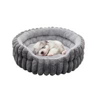 Cama para mascotas con forma de dona para perros y gatos pequeños, lavable a máquina, cama calmante de forro polar de felpa, alfombrilla cálida antideslizante para cachorros/gatitos, uso en interiores