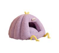 Cama para mascotas con temática de dibujos animados, casa de refugio cálida para perros y gatos con diseño semicerrado, cueva para clima frío, decoración del hogar, casa de festival