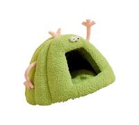 Cama para mascotas con temática de dibujos animados, casa de refugio cálida para perros y gatos con diseño semicerrado, cueva para clima frío, decoración del hogar, casa de festival