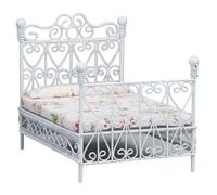 Cama para muñecas, cama para casa de muñecas, escala 1:12, linda muñeca realista con colchón y almohada, mini accesorios creativos para casa de en miniatura para niños jugando, blanco para us