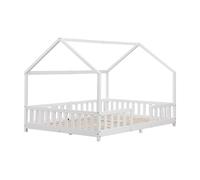 Cama para niños sisimiut forma de casa pino 140x200 cm blanco mate [en.casa]