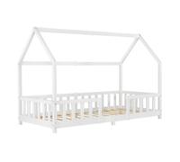 Cama para niños sisimiut forma de casa pino 90x200 cm blanco [en.casa]