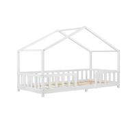 Cama para niños treviolo forma de casa pino 90x200 cm blanco [en.casa]