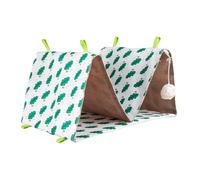 Cama para pájaros | Cueva de tienda de campaña doble, triángulo transpirable, cama de descanso para periquitos para criar, enriquecer el sueño, ventana de juego al aire libre