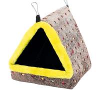 Cama para pájaros, nido colgante para periquitos, cálida hamaca de felpa para dormir con ganchos para jaula, cueva triangular de felpa, cabaña feliz para loros medianos y grandes, hamaca para páj