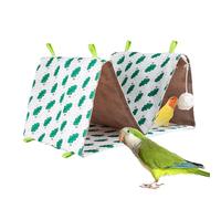 Cama para pájaros, nido de loro de doble cueva, cama triangular transpirable para criar, dormir, enriquecer, jugar, ventana y uso al aire libre, 11.8 x 8.6 x 6.7 pulgadas