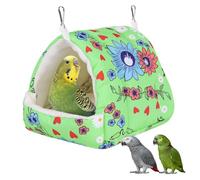 Cama para pájaros para Jaula, Nido Hamaca cálido de Invierno con Gancho Colgante, Accesorios de Jaula para pájaros pequeños, periquitos, cacatúas, pájaros del Amor (Verde, S)