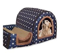 Cama para perro 2 en 1, cama cálida lavable, cueva grande para mascotas, impermeable, casa de lujo para mascotas, extraíble, antiansiedad, iglú, camas para gatos para interiores y exteriores (M,76 x