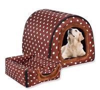 Cama para perro 2 en 1, cama cálida lavable, cueva grande para mascotas, impermeable, casa de lujo para mascotas, extraíble, antiansiedad, iglú, camas para gatos para interiores y exteriores (E,76 x