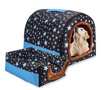Cama para perro 2 en 1, cama cálida lavable, cueva grande para mascotas, impermeable, casa de lujo para mascotas, extraíble, antiansiedad, iglú, camas para gatos para interiores y exteriores (G, 36 x