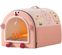 Cama para perro, 2 en 1, grande, plegable, calmante, para perros y gatos, cama de iglú cálida antideslizante, alfombrilla extraíble y lavable