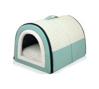 Cama para perro, 2 en 1, iglú grande para mascotas con cojín extraíble, impermeable, antideslizante, plegable, antiansiedad, suave, cálida, para perros, cachorros, gatos, conejos