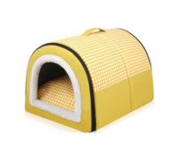 Cama para perro, 2 en 1, iglú grande para mascotas con cojín extraíble, impermeable, antideslizante, plegable, antiansiedad, suave, cálida, para perros, cachorros, gatos, conejos
