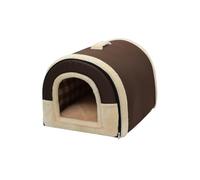 Cama para perro, 2 en 1, tienda de campaña lavable para mascotas, autocalentable, cama de cueva para mascotas, nido de felpa con cojín extraíble, plegable, iglú para cachorros con asas superiores (47