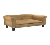 vidaXL Cama para Perros de Terciopelo marrón 70x45x30 cm, sofá para Perros, Cama para Cachorros, Asiento para Perros, sofá para Mascota