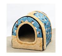 Cama para Perro, cálida, Tipo caseta, con Estampado, para Cachorro, Plegable, para Gato (Gato, S)