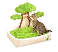 Cama para Perro, Cama para Gatos en Maceta de Pino para Bola de Felpa y rascador, Cuna extraíble Lavable para Interiores con Comodidad de Invierno, Lugar para Dormir para Gatos en dormitorios