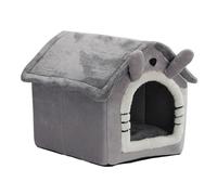 Cama para perro, casa lavable con orejas de conejo, cama cálida cerrada para perros y gatos, nido de cueva para cachorros en forma de cúpula para interiores, dormitorio, sala de estar, uso doméstico