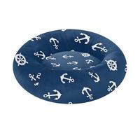 Cama para perro con diseño de anclas y rueda de barco, cálida y suave, mullida, para mascotas de tamaño mediano