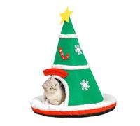 Cama para perro con forma de árbol de Navidad, semicerrada, nido cálido | Cama térmica de invierno para gatitos, para el hogar, hotel, dormitorio, sala de estar, apartamento, dormitorio, balcón