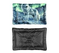 Cama para perro, diseño de lobo blanco en acantilado nevado, cama para perros, parte inferior antideslizante, resistente, mediano, lavable, para mascotas, para regalo, 60 x 45 cm