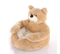 Cama para Perro en Forma de Oso, sofá Suave de Invierno para Cachorros, Cama de Mascotas de Felpa Lavable con Brazos elevados, Alfombrilla de algodón con Fondo Antideslizante Khaki l