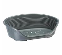 Ferplast Cama para Perros Cama Perro Mediano, 100% plástico Reciclado, Lavable Transpirable y Antideslizante - Siesta Deluxe, 70,5 x 52 x 23,5 cm, M, Gris Oscuro