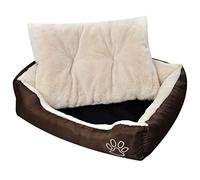 Cama para perro interior con cojín acolchado grueso, soporte antideslizante y flancos de apoyo, de tela Oxford recubierta de PU repelente al agua, talla M, ideal para nicho, caso