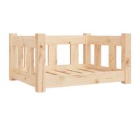 Cama para perros madera maciza de pino 65,5x50,5x28 cm