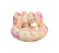 Cama para perros - 27.56x27.56 pulgadas Cama para mascotas para una comodidad acogedora, del estrés con un cojín de nidos de lujos, perros para dormir lavables para la caja, sala de estar, perr