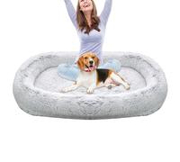 Cama para perros adultos para seres humanos, cojín térmico lavable para mascotas, interior de cuevas de gatos, acogedor sofá para cachorros con bordes elevados, cojín de felpa para otoño e invierno