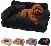 Cama para perros al aire libre, sofá relajante de felpa con funda extraíble, cama ortopédica para perros, alivia el dolor de artritis, tan cálido como el abrazo de una madre (Dunkelgrau, M)