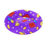 Cama para perros con diseño de palomitas de maíz, color morado con estrellas, alivia el estrés, cama calmante para mascotas de tamaño pequeño