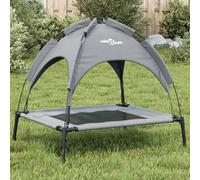 vidaXL Cama para perros con dosel antracita, tela Oxford y acero