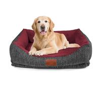 Cama para Perros con Tejido de sofa tacto al lino grueso, Lavable a Máquina, Antideslizante, Transpirable, Disponible en Varios Tamaños y Colores,relleno de fibra huesca virgen, Cama para Mascotas