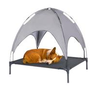 Cama Para Perros Con Toldo | Tienda Mascotas Plegable Portátil | Estructura Resistente Plegable Con Protección Solar Segura Cómoda Transpirable Para Hogar Coche Jardín Exterior Viajes Playa Patio Raza