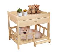 Cama para Perros De Lujo con Dosel/Cajón/Escaleras, Sofá De Salón para Mascotas Pequeño, Mediano Y Grande para Mesita De Noche/Sala De Estar/Balcón, Fácil De Montar (Size : L(80x60x85cm)) vision