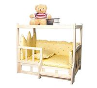 Cama para perros de madera maciza de lujo, con diseño de cubierta superior: se puede almacenar comida para perros, ideal para que duerman cachorros de perros pequeños y grandes, tapete lavable vision