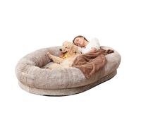 Cama para perros de tamaño humano, sofá para perros, cama para perros humanos de piel sintética lavable,Cama ortopédica para perros, puf gigante, cama para perros para pe(Size:175*90*30cm,Color:Caqui)