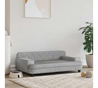 Cama para perros de terciopelo gris claro 90x53x30 cm