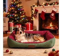 Cama para Perros Grande con Forro Polar Suave, Lavable a Máquina, Antideslizante, Transpirable, Disponible en Varios Tamaños y Colores,relleno de fibra huesca virgen, Cama para Mascotas, 65x45cm