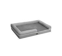 Feandrea Cama Ortopédica para Perros, Sofá, Cama para Mascotas, Acolchado Suave, Bordes Elevados, Funda Extraíble y Lavable, 122 x 85 x 20 cm, Antideslizante, Gris Claro PGW078G02