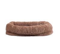 Cama para Perros Humanos, Ergonómica, Lavable a Máquina, Forma Redonda, Acogedora Funda Extraíble de Felpa, Cama Grande para Perros Humanos de Color Caqui para Interiores